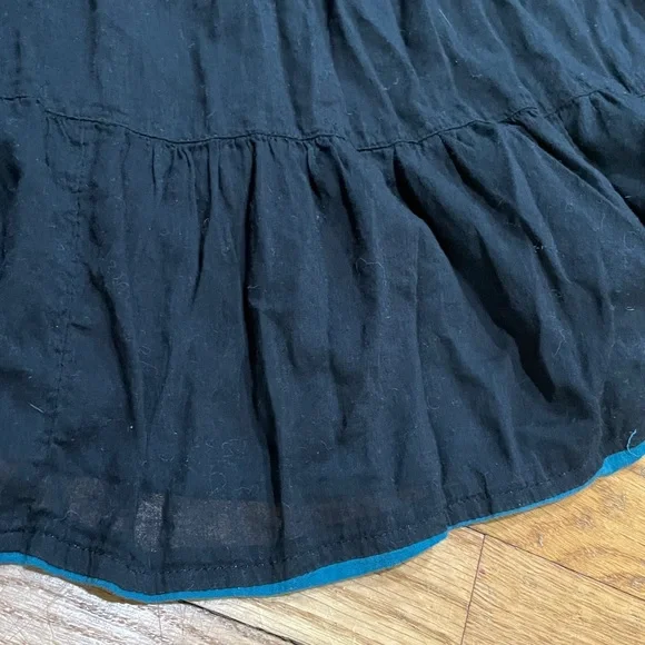 Free People Black Tiered Maxi Tie Shoulder Dress size M - Picture 5 of 10